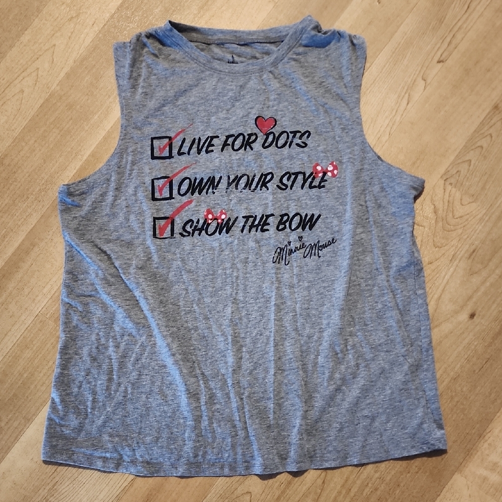 Disney Gray Minnie Mouse Tank Top